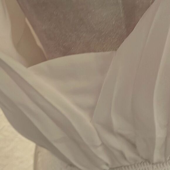 Halogen M High Neck Pleated Blouson Party Dress Bright White Marilyn Monroe New - Picture 9 of 12